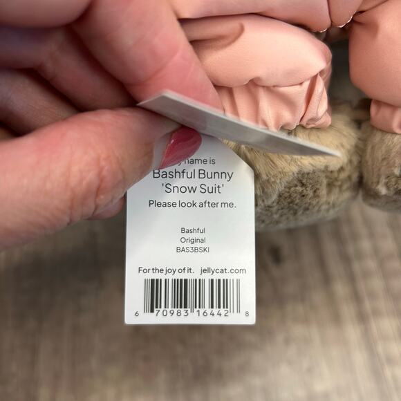 Jellycat Bashful Bunny Snowsuit NEW! FAST SHIP Jellycat Christmas Hard to Find - Picture 10 of 10